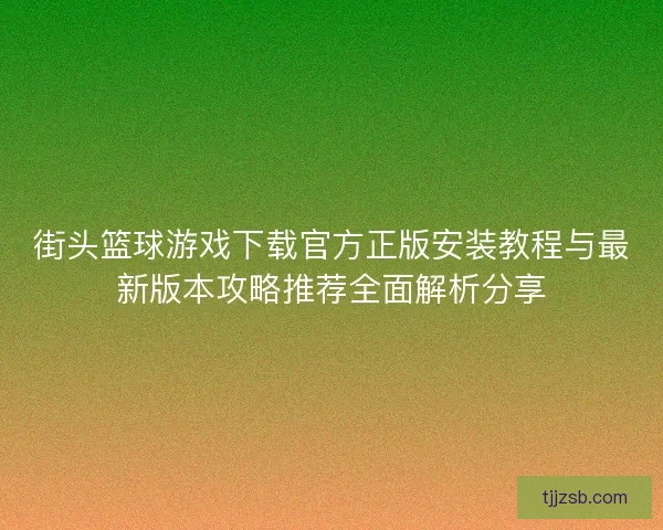街头篮球游戏下载官方正版安装教程与最新版本攻略推荐全面解析分享